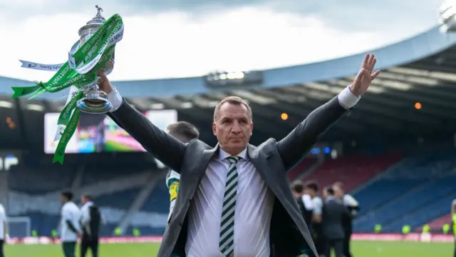 Brendan Rodgers with the Scottish Cup