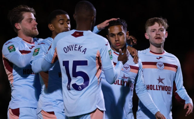 Brentford's Fabio Carvalho celebrates