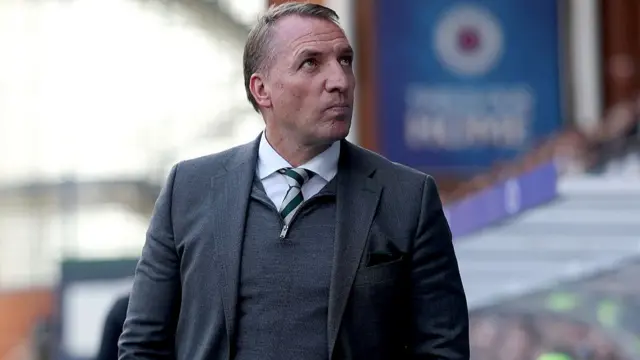 Brendan Rodgers looking up
