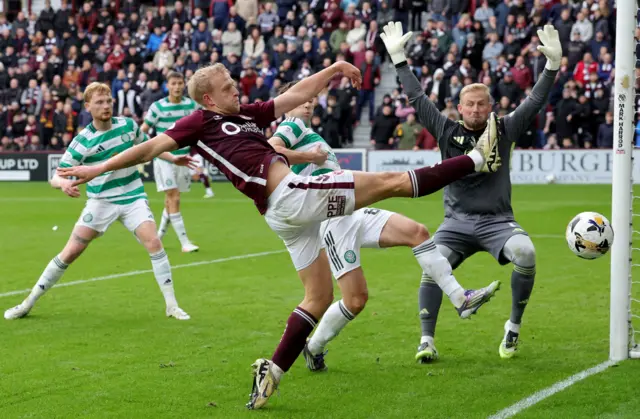 Hearts playing against Celtic