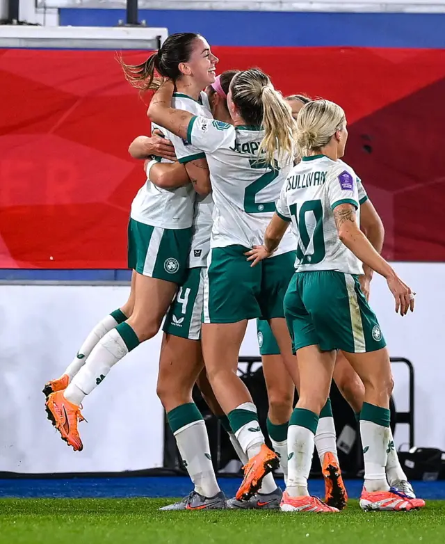 Reoublic of Ireland celebrating