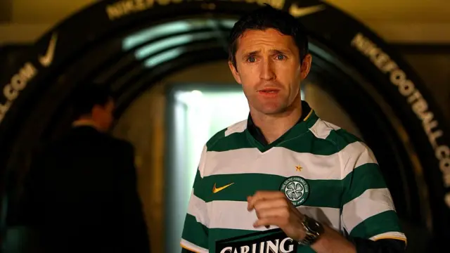 Robbie Keane in a Celtic shirt
