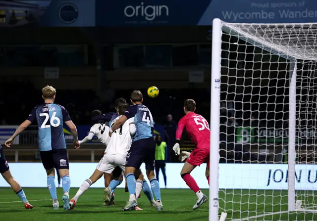 Joshua King of Fulham scores
