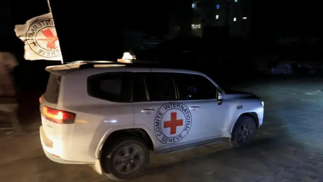 A car belonging to the International Committee of the Red Cross