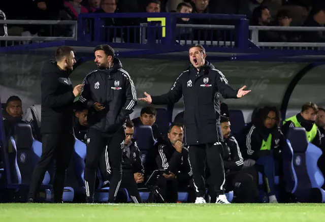 Marco Silva, Manager of Fulham, reacts