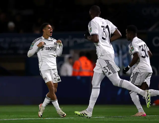 Joshua King of Fulham celebrates