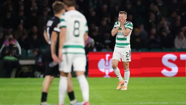 Celtic's Alistair Johnson with hands on his face