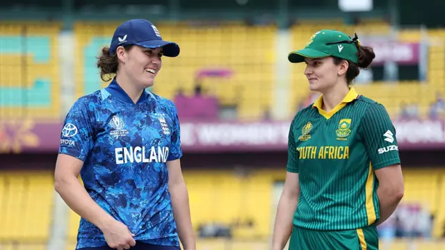: Nat Sciver-Brunt of England speaks to Laura Wolvaardt of South Africa