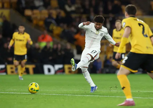 Andrey Santos of Chelsea scores his team's first goal