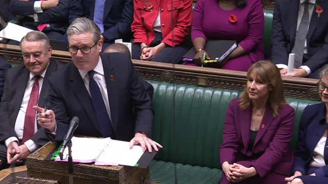 Prime Minister Keir Starmer criticises the opposition in Parliament
