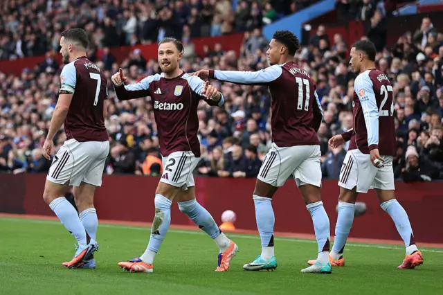 Matty Cash of Aston Villa celebrates