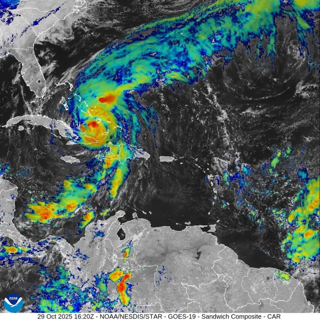 Satellite image of Hurricane Melissa