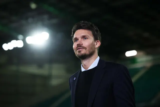 Rangers Head Coach Danny Rohl pre-match during a William Hill Premiership match between Hibernian and Rangers at Easter Road,