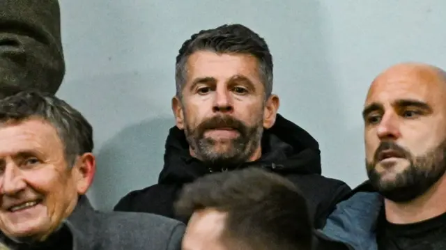 Stephen Robinson in the stands