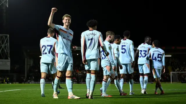 Nathan Collins celebrates his goal