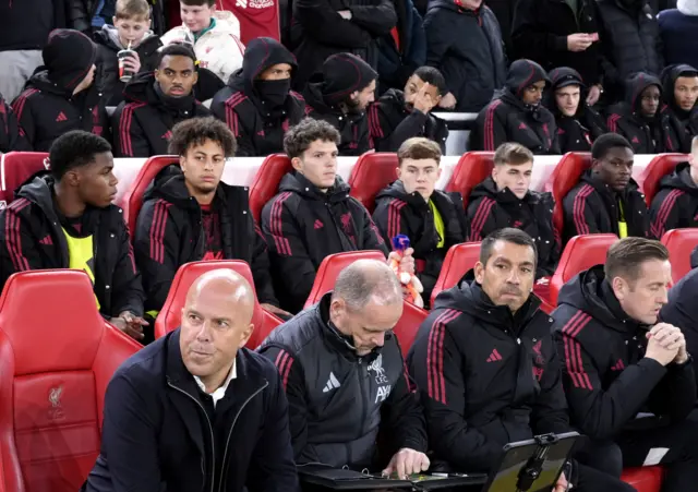 Liverpool manager Arne Slot in the dugout