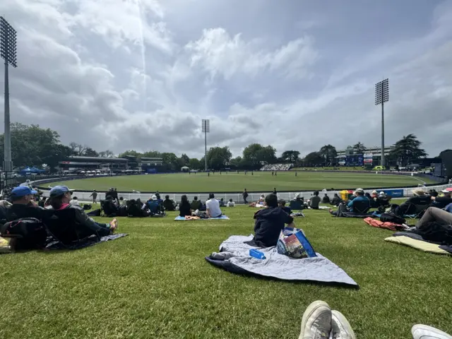 On the grass bank at Hamilton