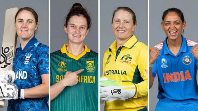 Nat Sciver-Brunt, Laura Wolvaardt, Alyssa Healy, and Harmanpreet Kaur