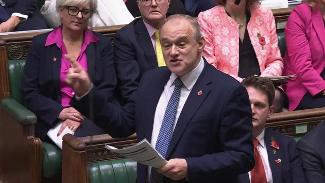 Liberal Democrats leader Sir Ed Davey asks another question in Parliament