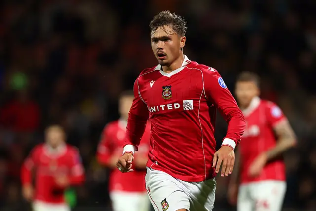Callum Doyle in action for Wrexham