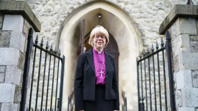 Archbishop of Canterbury-designate Dame Sarah Mulally during a visit to All Saints Church in Canterbury, Kent, ahead of her announcement as the 106th archbishop of Canterbury, the first time a woman has been appointed to the role in the Church of England's history.