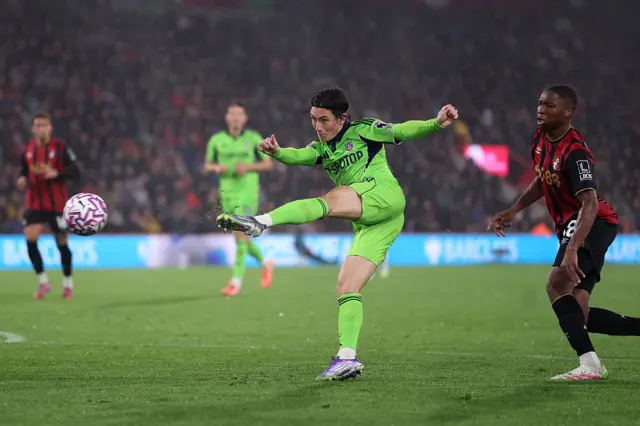 Wilson shoots at goal