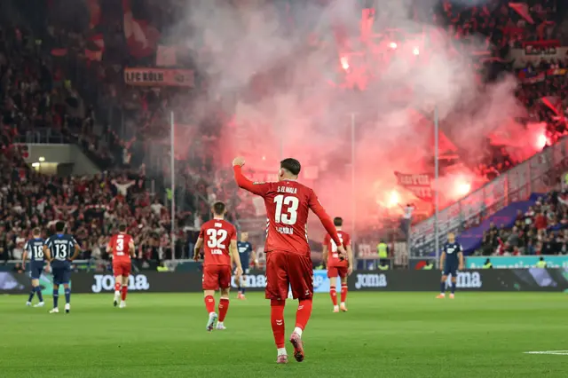 Said El Mala of 1.FC Koln celebrates scoring his team's first goal