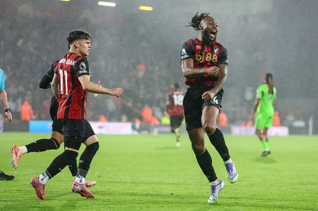 Semenyo celebrates his equaliser