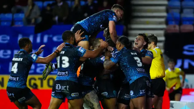Leigh celebrate against Wigan