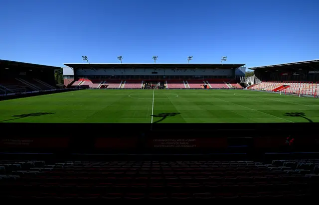 General view inside the stadium prior to the Barclays Women's Super League match between Manchester United and Arsenal at Leigh Sports Village on September 21, 2025 in Leigh, England.