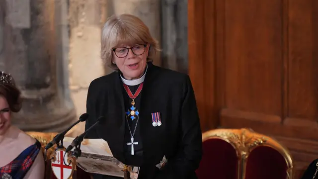 Sarah Mullally speaking during the annual Lord Mayor's Banquet