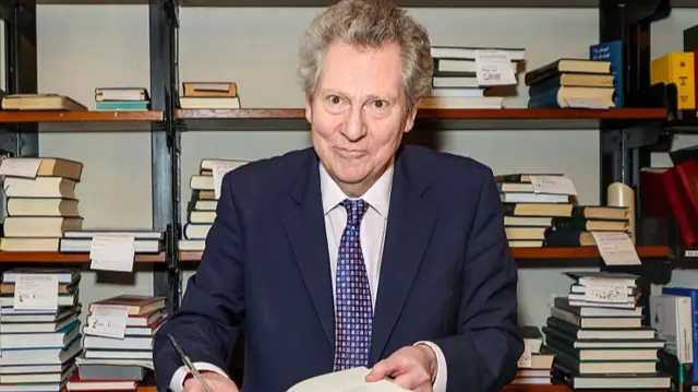 Andrew Lownie, signing his books earlier this year