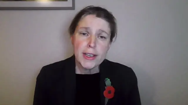 Rahael Maskell wearing a dark suit