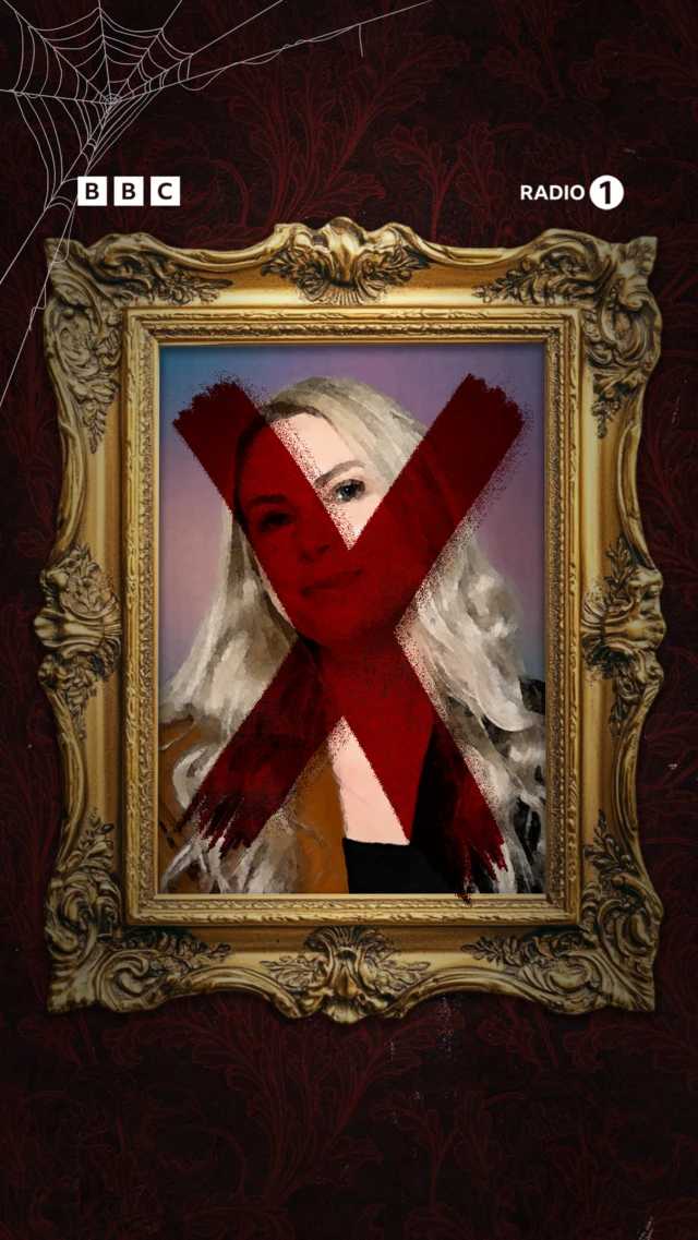 Portrait of Charlie Hedges in a gold, Traitors-style photo frame