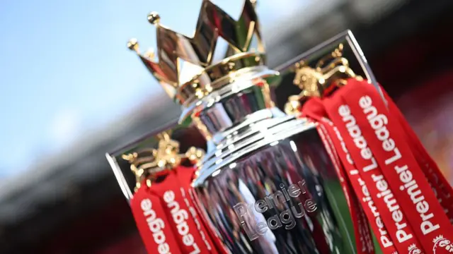 The Premier League trophy