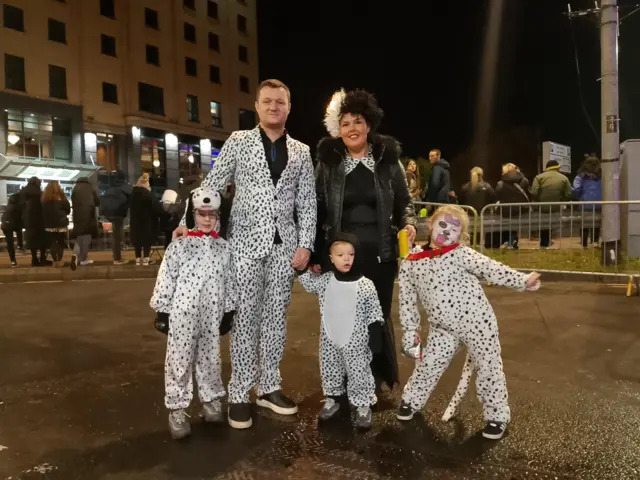 People dressed as dalmatians