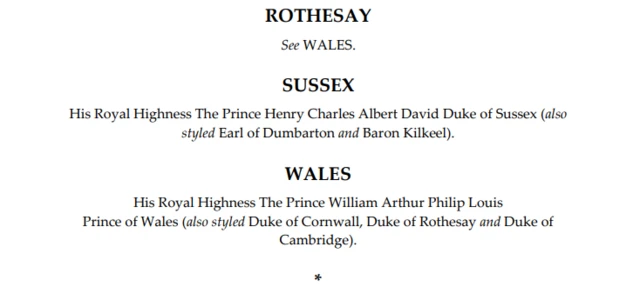 Andrew's name is no longer on the roll of the peerage