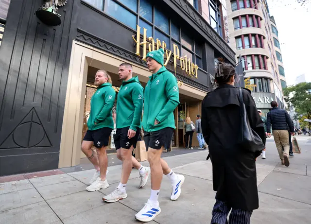 Josh van der Flier, Finlay Bealham and Nick Timoney in Chicago