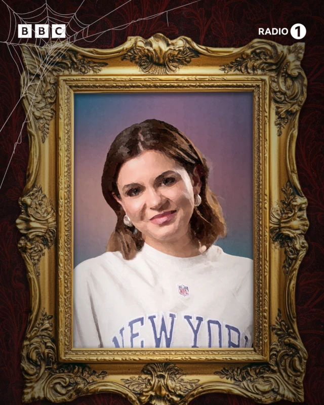 Portrait of Lauren Layfield in a gold, Traitors-style photo frame