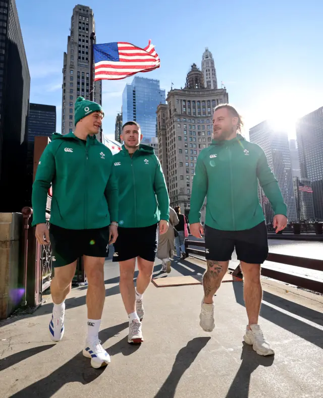 Josh van der Flier, Nick Timoney and Finlay Bealham