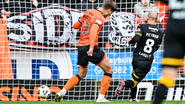 Scott Pittman scores for Livingston against Dundee United