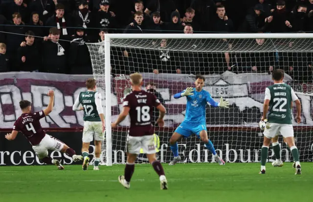 Halkett scores against Hibs