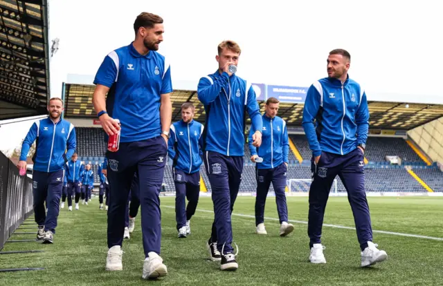 Kilmarnock players arriving at Rugby Park