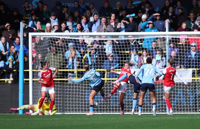 Manchester City's Kerstin Casparij scores their second goal