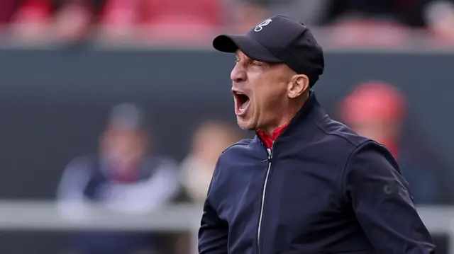 Bristol City boss Gerhard Struber barks instructions