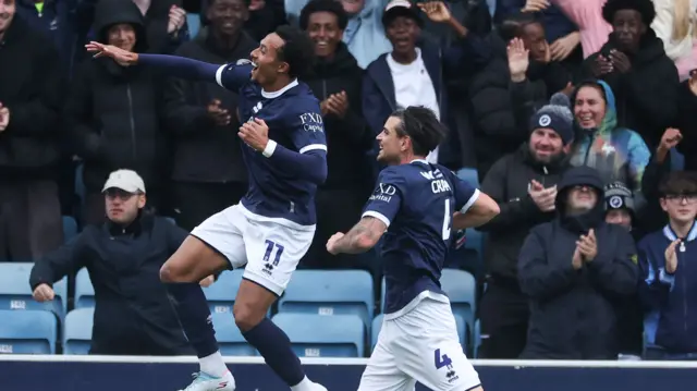 Femi Azeez of Millwall celebrates