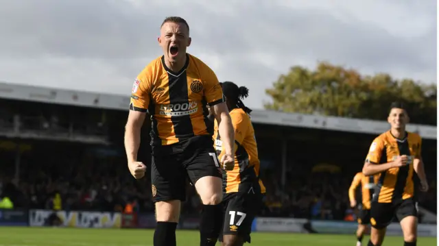 Shayne Lavery celebrates a goal