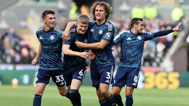 Jordan James celebrates Leicester City's opening goal