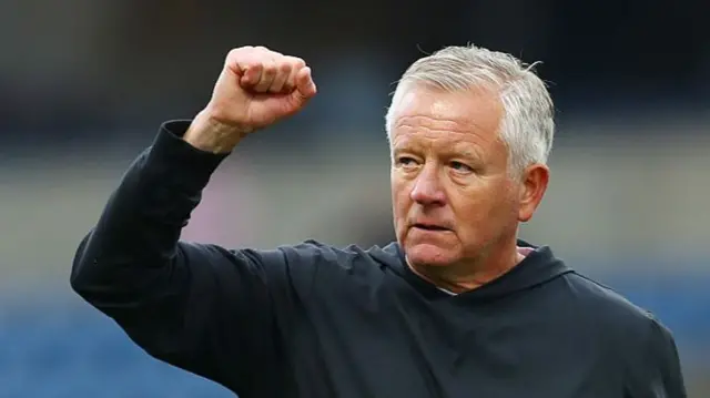 Chris Wilder punches the air