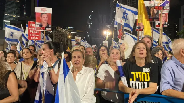 A crowd in Tel Aviv